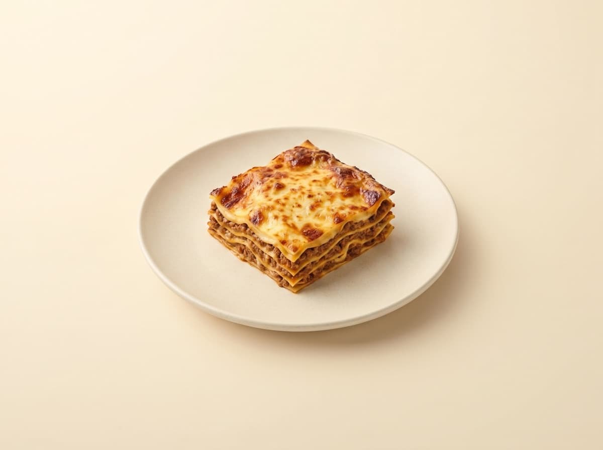 The plate: homemade beef lasagna.