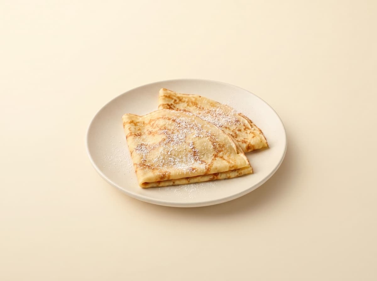 The plate: crepes with sugar.