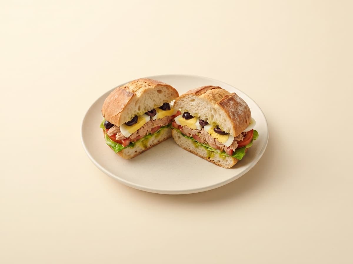 The plate: pan bagnat with tuna.