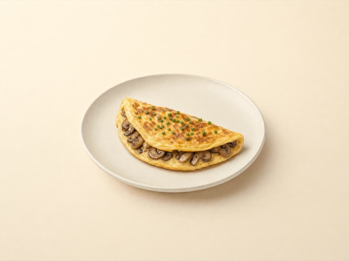 The plate: mushroom omelet.