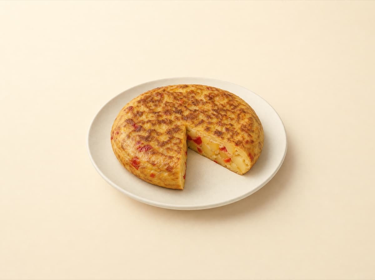 The plate: pepper and potato omelet.