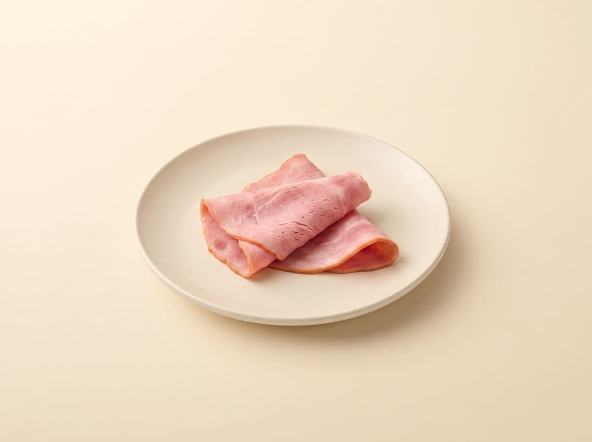 Cooked ham, as this page weighs it.