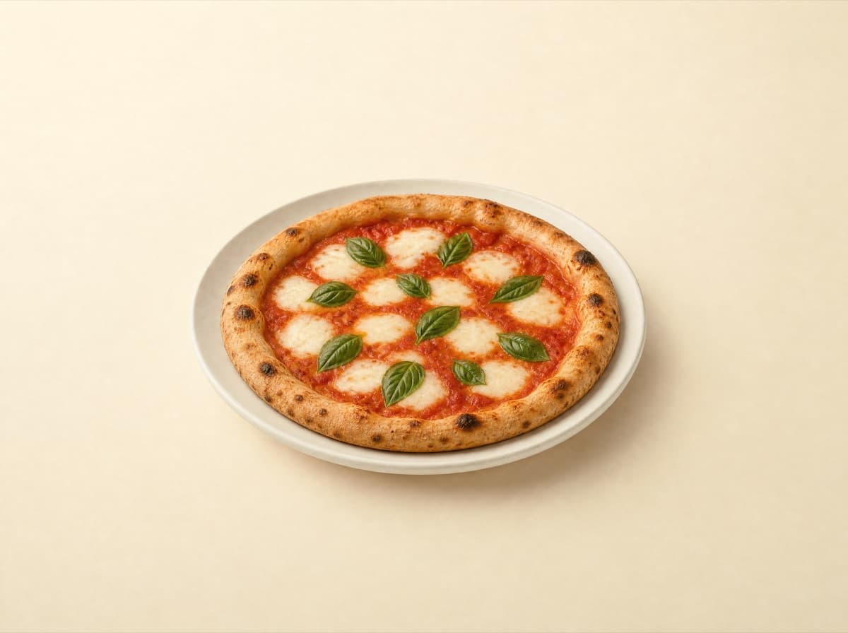 Margherita pizza, as this page weighs it.